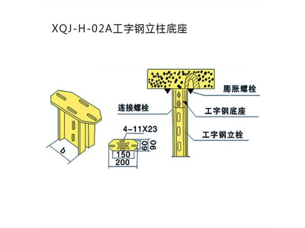 xqj-h-02a工字钢立柱底座